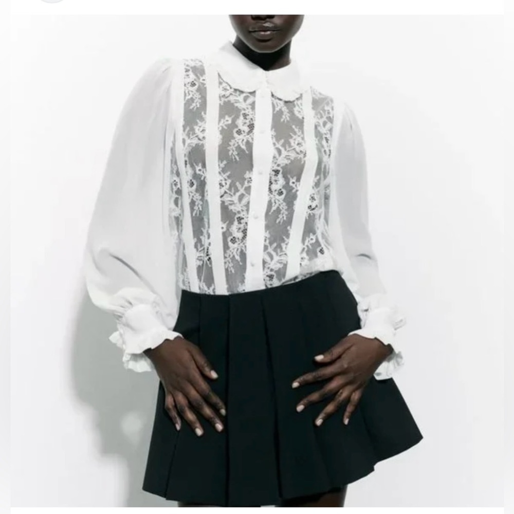 Zara White Lace Camisole Top